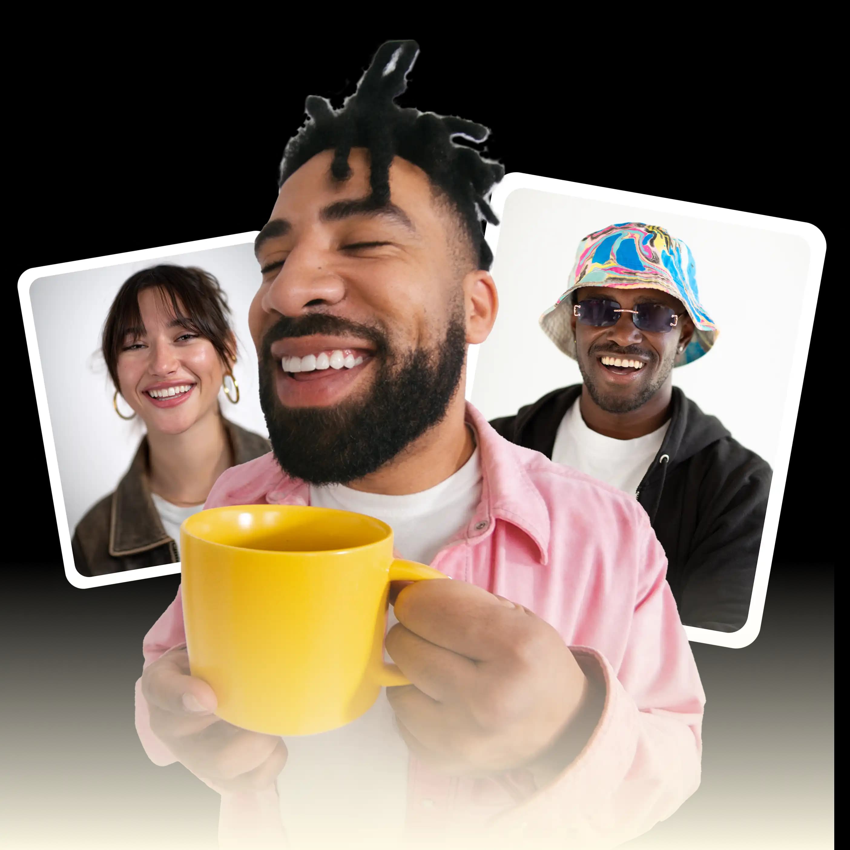 Happy people enjoying coffee